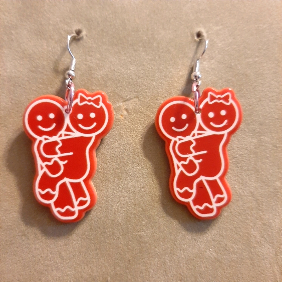 Gingerbread Couple Earrings New